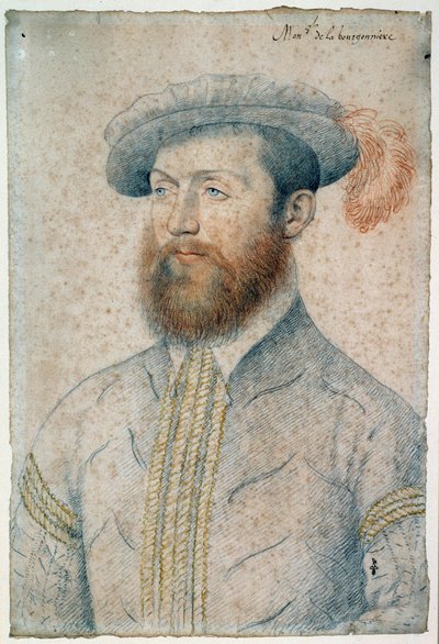 Portrait de Jean Du Plessis, Seigneur de la Bourgonnière (1525 - 1594). Dessin à la sanguine et pierre noire par François Clouet (1515-1572) - François Clouet