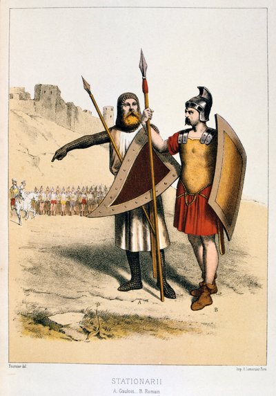 Stationarii, un Gaulois et un Romain, vers 1887 - Francois Cudet