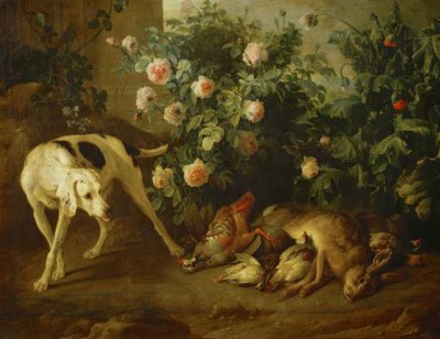 Chien gardant du gibier près d