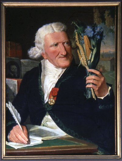 Parmentier tenant la pomme de terre et la fleur de pomme de terre - Francois Dumont