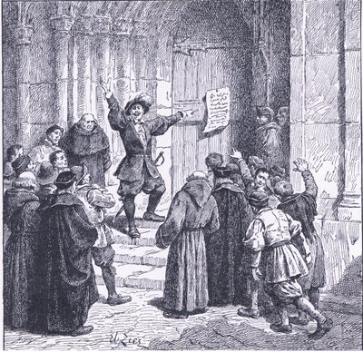 Robert Aske affichant sa proclamation sur la porte de la cathédrale de York, de l