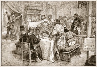 Le messager apportant à Harold la nouvelle du débarquement de Guillaume, illustration de 