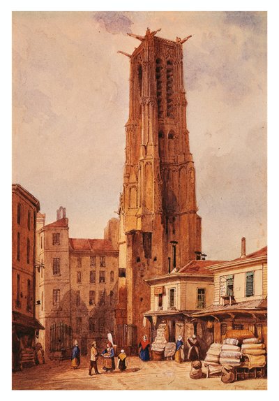 Tour Saint-Jacques, Paris, par François-Étienne Villeret, dessin - Francois Etienne Villeret