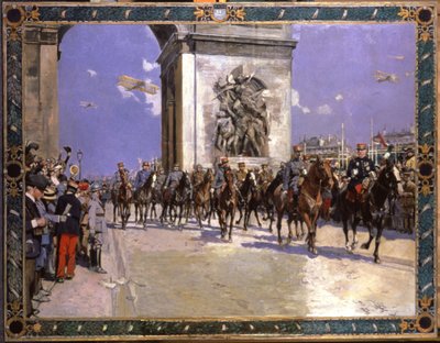 Histoire. France. Première Guerre mondiale. Défilé de la victoire à Paris, 4 juillet - Francois Flameng