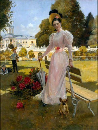 Portrait de la princesse Zinaida Yusupova avec deux fils à Arkhangelskoye, 1894 - Francois Flameng