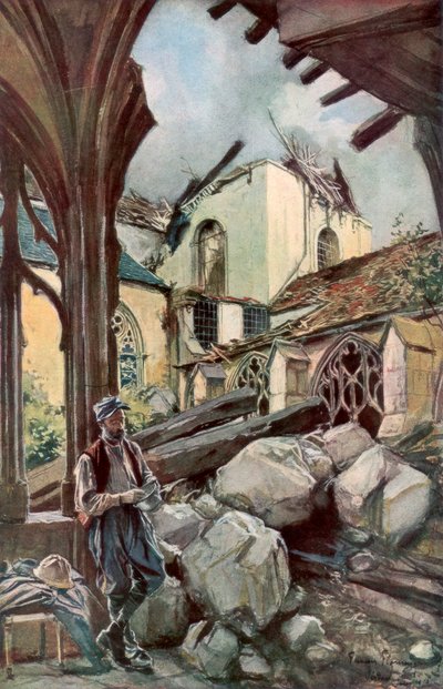 Le cloître et la cathédrale de Verdun, France, juin 1916, 1926 - Francois Flameng