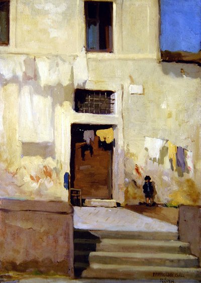 Scène de rue à Rome - Francois Gall