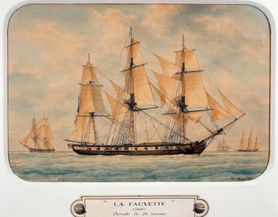 La corvette Fauvette, par François Roux (1811-1882) - Francois Geoffroy Roux