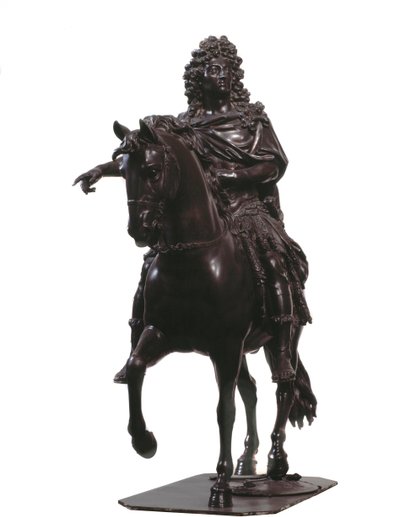 Portrait équestre du roi de France Louis XIV (sculpture en bronze) - Francois Girardon