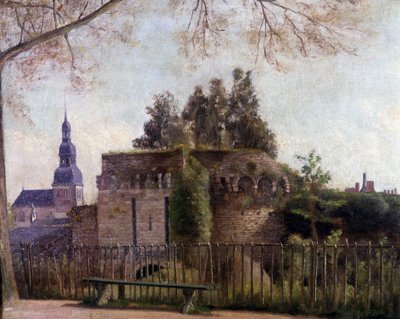 Les grands fossés de la porte de Saint-Malo à Dinan - par F. Gombeaux, fin du 19e siècle - Francois Gombeaux