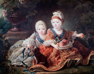 Duc de Berry (plus tard Louis XVI) et Comte de Provence (plus tard Louis XVIII) enfants - Francois Hubert Drouais