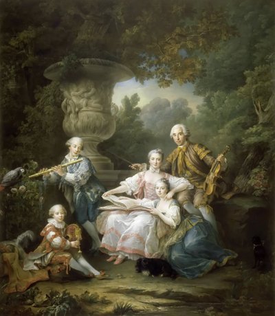 Louis II du Bouchet de Sourches avec sa famille - Francois Hubert Drouais