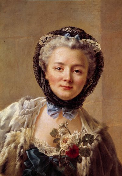 Portrait de Madame Drouais, née Anne Françoise Doré (1732-1815), épouse du peintre. Peinture de François Hubert Drouais (1727-1775) - Francois Hubert Drouais