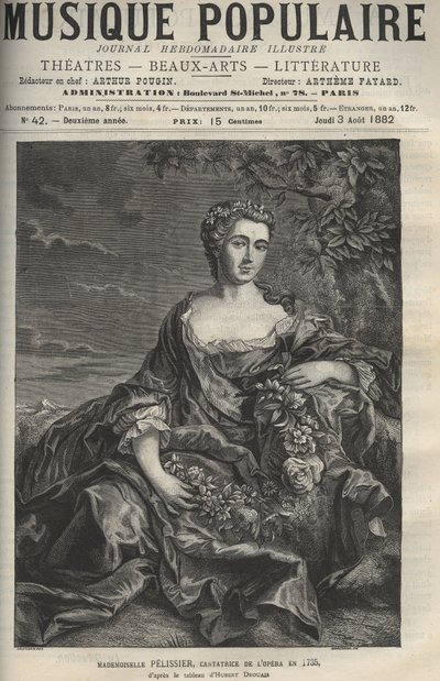 Portrait de Marie Pélissier (ou Pellissier) (1707-1749), chanteuse d