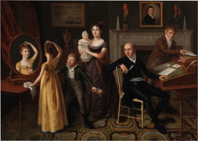Groupe Familial dans un Intérieur de New York - Francois Joseph Bourgoin