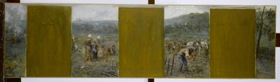 Esquisse pour la mairie de Nogent-sur-Marne : Scènes rurales - Francois Lafon
