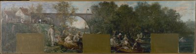 Esquisse pour la mairie de Nogent-sur-Marne : Canotiers sur la Marne - Francois Lafon