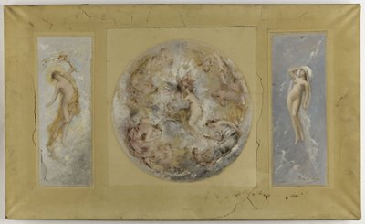 Esquisse pour la mairie de Pantin : Amour et Psyché - Le jour et la nuit, en 1886 - Francois Lafon