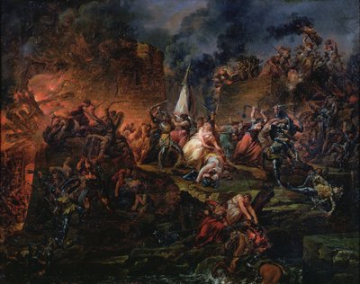 Jeanne Hachette défendant Beauvais en 1472 ou le siège de Beauvais - Francois Louis Joseph Watteau