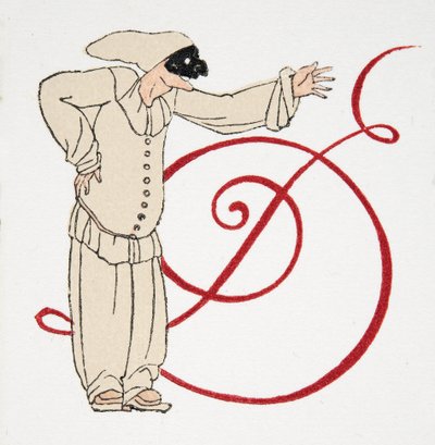 Lettre D, des Personnages de Comédie, pub. 1922 - Francois Louis Schmied