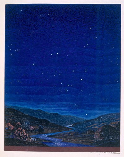 Paysage nocturne, illustration de 