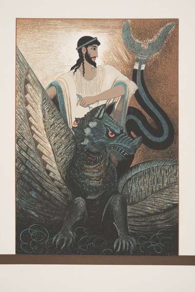 Ulysse et le dragon de Prométhée Enchaîné par Eschyle, pub. 1941 - Francois Louis Schmied