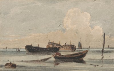 Bateaux sur une mer calme - Francois Louis Thomas Francia