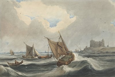 Navires devant le port de Flessingue - Francois Louis Thomas Francia