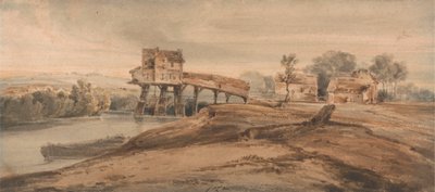 Le moulin au-dessus du pont de Charenton - Francois Louis Thomas Francia