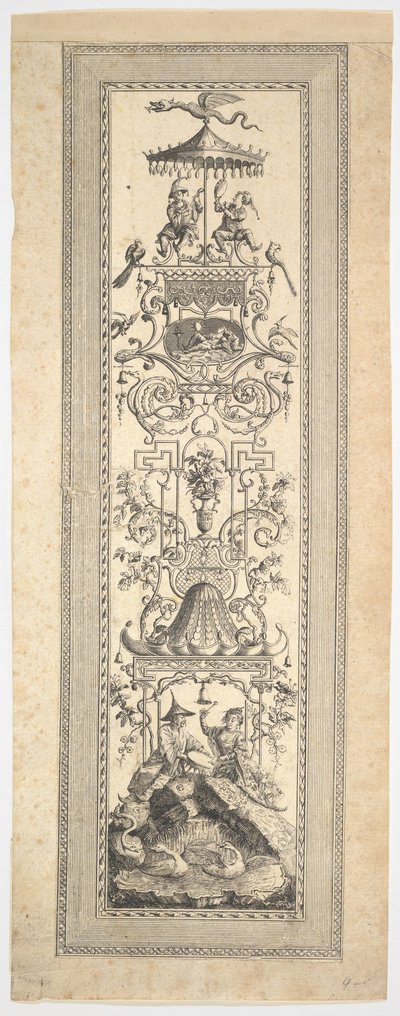 Kiosque chinois, du Premier cahier de panneaux, frises et sujets arabesques, 1788 - Francois Marie Isidore Queverdo