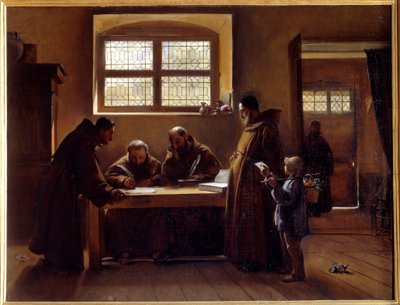 Capucins rédigeant un écrit - Francois Marius Granet