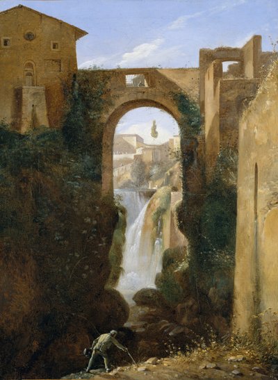 Ponte San Rocco et cascades, Tivoli - Francois Marius Granet