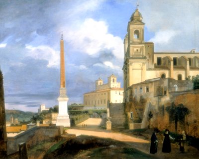 La Trinité des Monts et la villa Médicis, Rome, 1808 - Francois Marius Granet