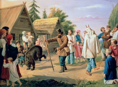 Bouffons dans un village - Francois Nicholas Riss