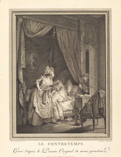 Le contretemps - Francois Nicolas Barthelemy Dequevauviller after Nicolas Lavreince