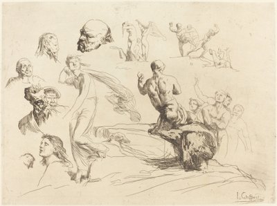 Feuille de croquis - Francois Nicolas Chifflart