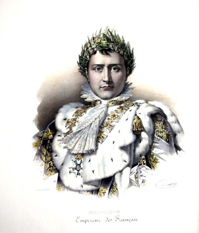 Napoléon 1er (1769-1821) lors de son couronnement en 1804 (gravure) - Francois Pascal Simon (after) Gerard