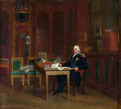 Louis XVIII (1755-1824) dans son étude aux Tuileries - Francois Pascal Simon Baron Gerard