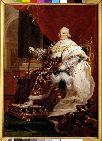 Portrait en pied de Louis XVIII en costume de couronnement - Baron François Pascal Simon Gérard