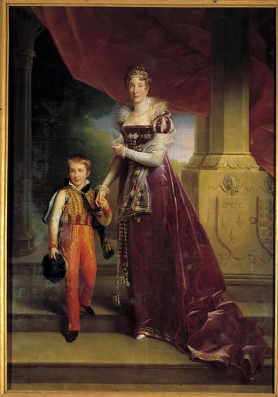 Portrait en pied de Marie-Amélie de Bourbon, princesse des Deux-Siciles, duchesse d