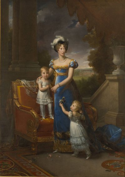 Duchesse de Berry avec les enfants Louise Marie Thérèse d