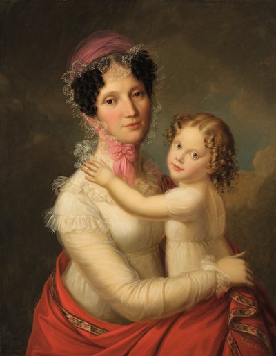 Eleonora Mayer, baronne de Gravenegg avec sa fille Isabella - Francois Pascal Simon Gerard
