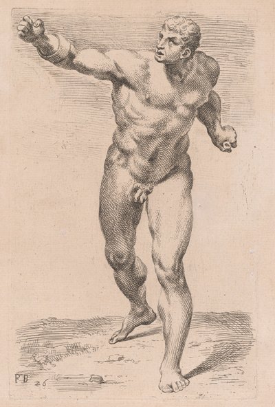 Le Gladiateur Borghèse, vue de face (plaque 26) - Francois Perrier