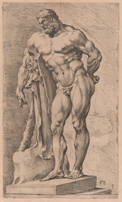 Hercule Farnèse, vue de trois quarts tournée vers la gauche [planche 3] - Francois Perrier