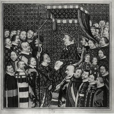 Louis II (1337-1410) Comte de Clément, rendant hommage à Charles V (1338-80) copie d