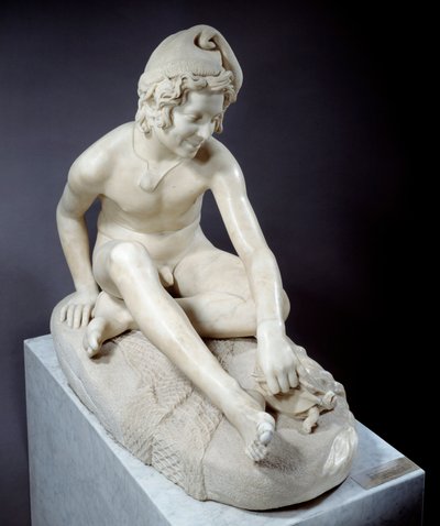 Jeune pêcheur napolitain jouant avec une tortue - Francois Rude
