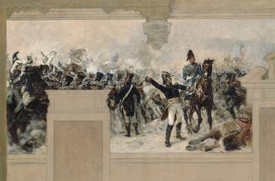 Esquisse pour la mairie de Pantin : Défense de Pantin en 1814 par le général Compans - Francois Schommer