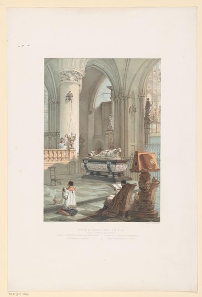 Intérieur de la cathédrale Saint-Michel-et-Sainte-Gudule à Bruxelles avec le tombeau d