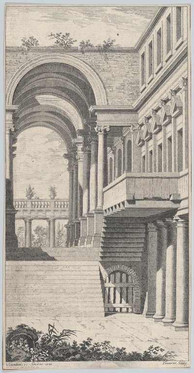 Vue architecturale avec une arche, 1740 - Francois Vivares