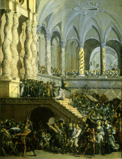 Le Christ chassant les marchands du Temple - Francois de Nome